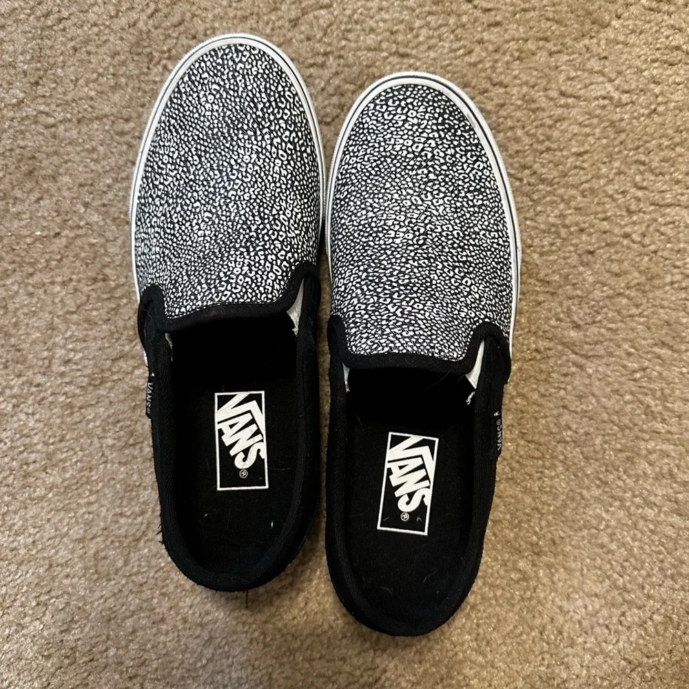 Vans Asher Spots Black Slip On Women's Skate Shoes - Excellent Condition